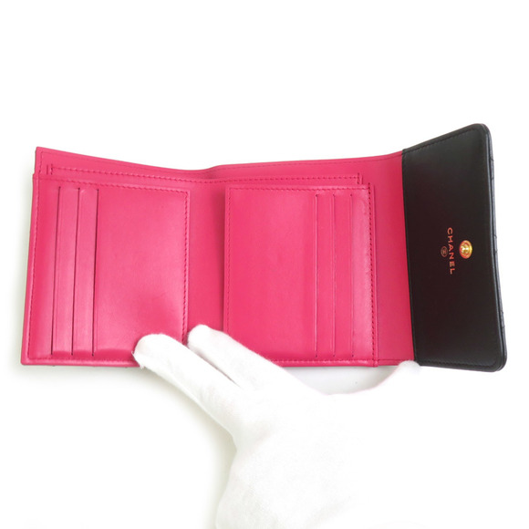 CHANEL Authentic Black Lambskin Leather Heart Wallet - Picture 3 of 5